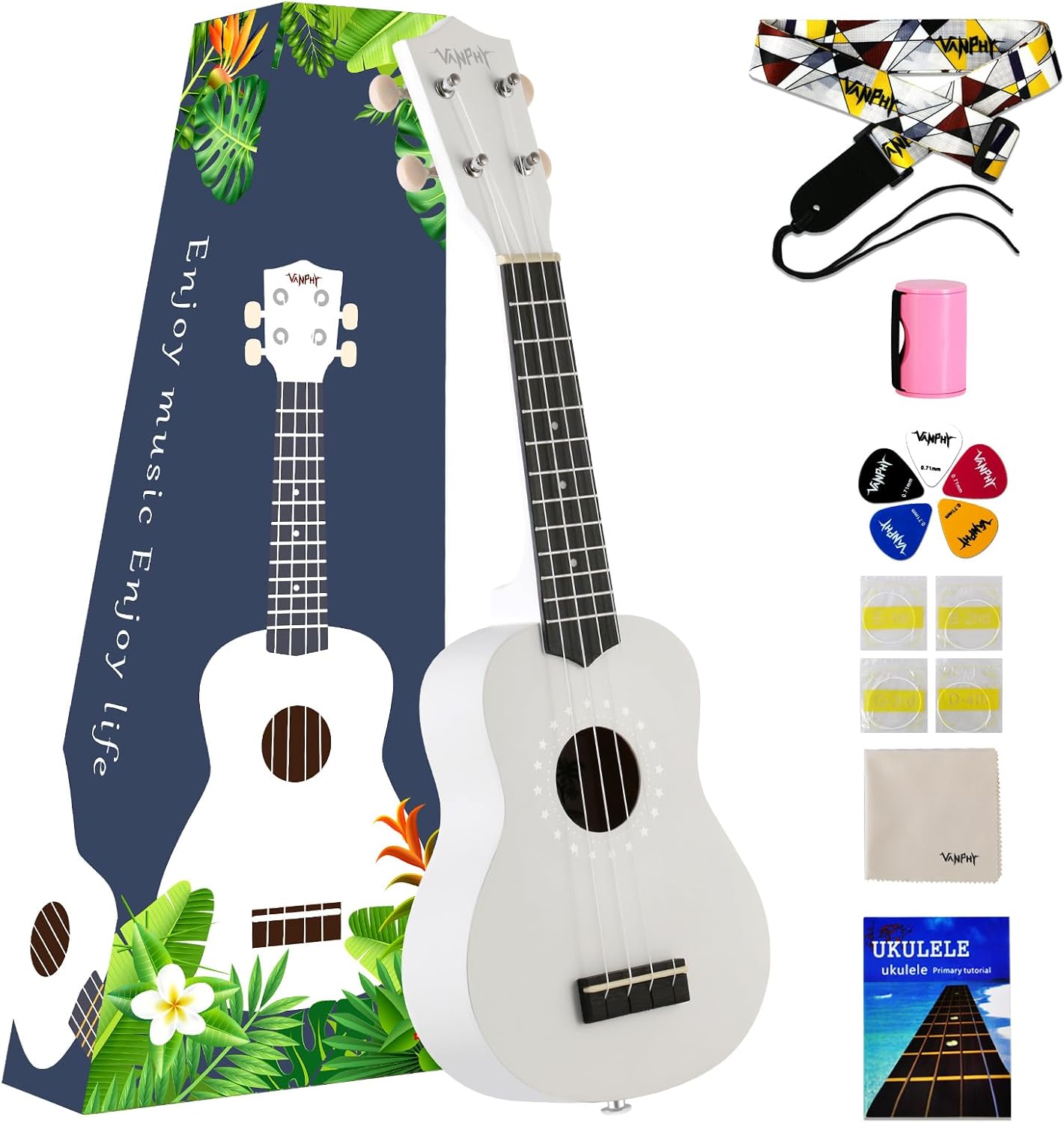 Soprano Ukulele for Beginners with Gig Bag and Accessories