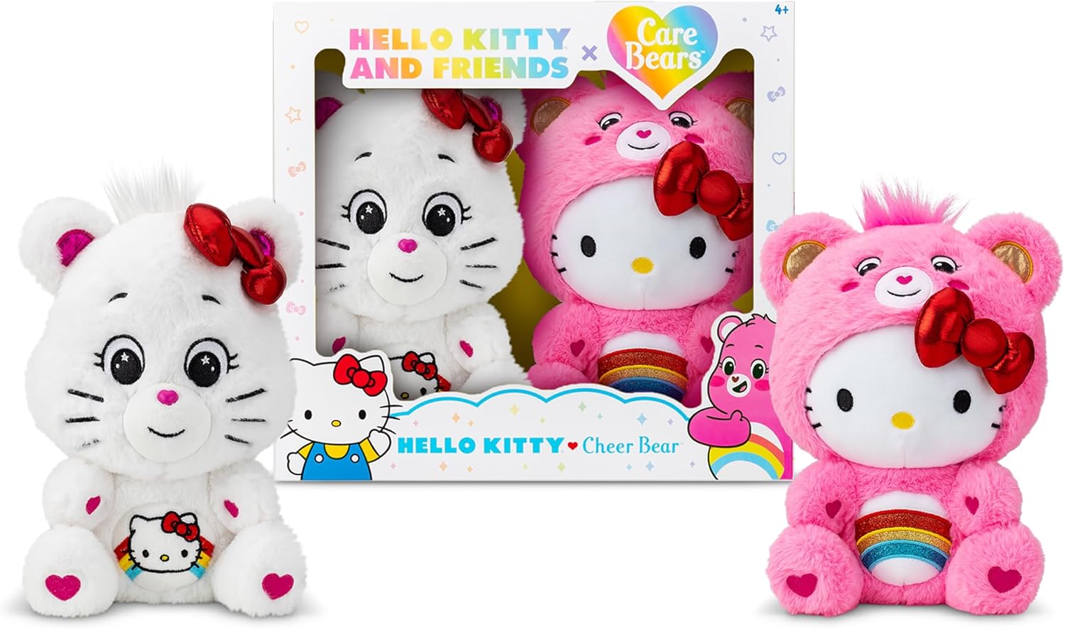 Hello Kitty Loves Cheer Bear Plush 2-Pack - Soft & Huggable!