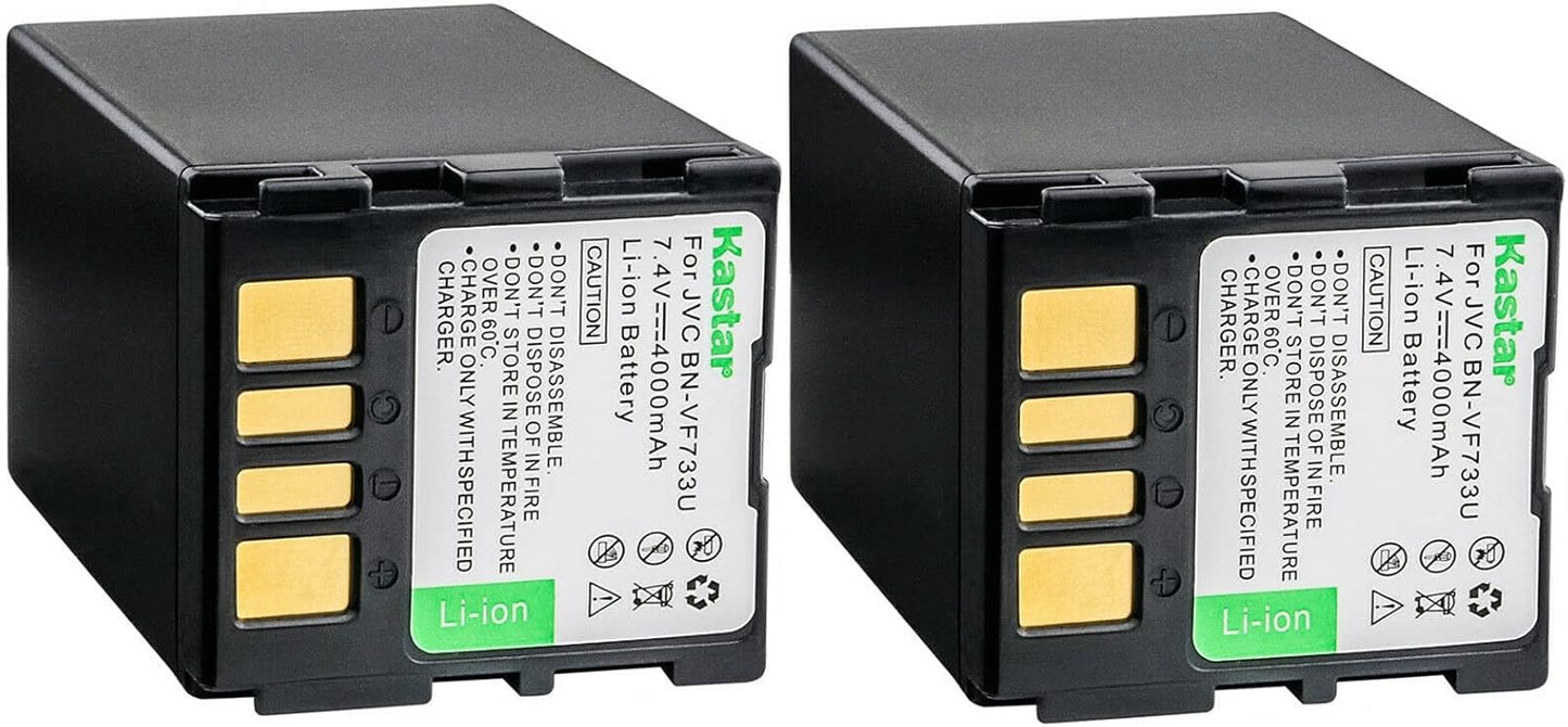 Kastar BN-VF733 Battery 2-Pack for JVC GR-D370 Series Cameras