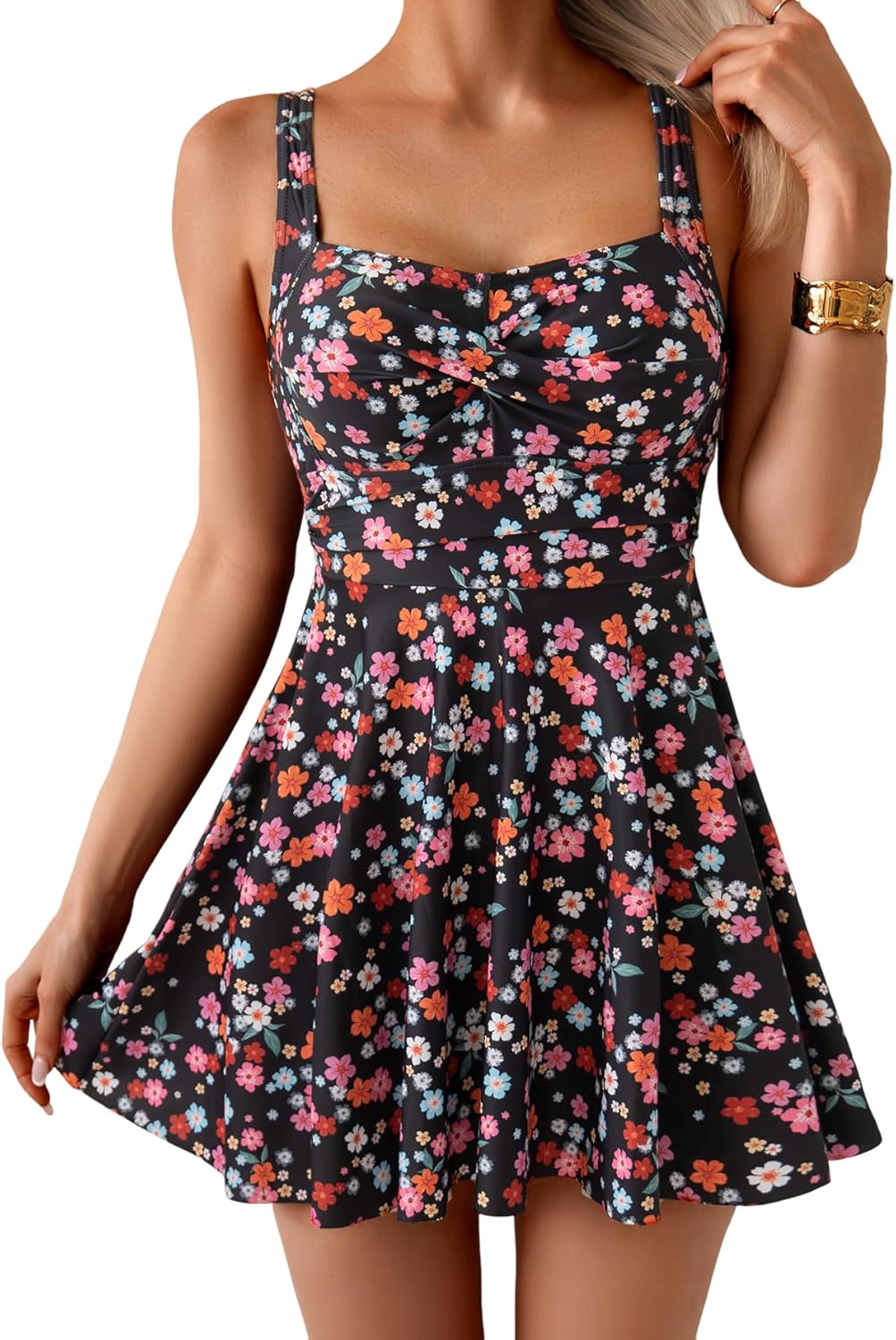 B2prity One Piece Swimdress Swimsuit for Women with Tummy Control
