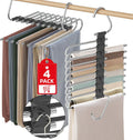 Upgrade 9 Layers Pant Hangers Space Saving Pants Rack - 4 Pack