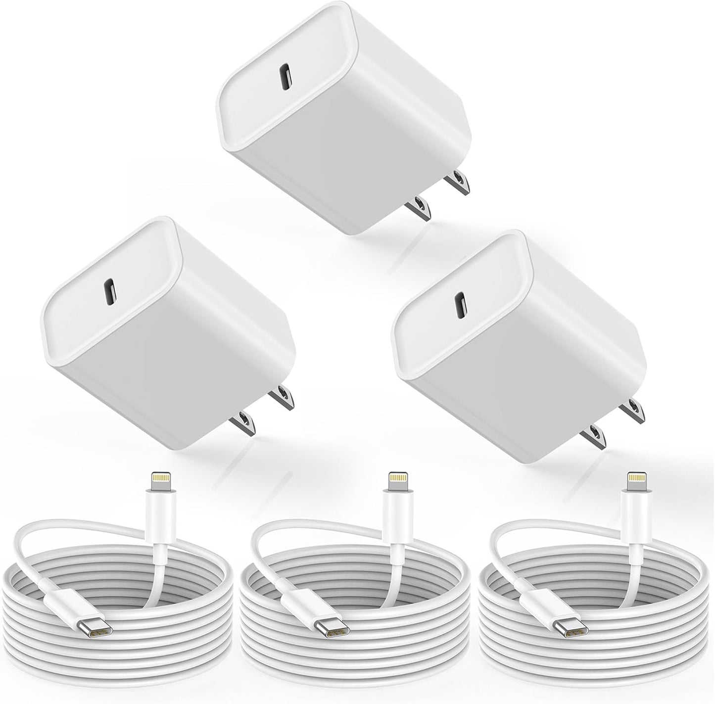 10FT iPhone Charger Cord 3Pack for Fast Charging Convenience