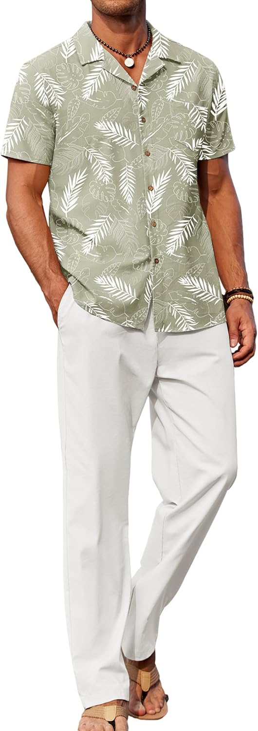 Stylish COOFANDY Men 2 Piece Linen Outfit for Summer Fun