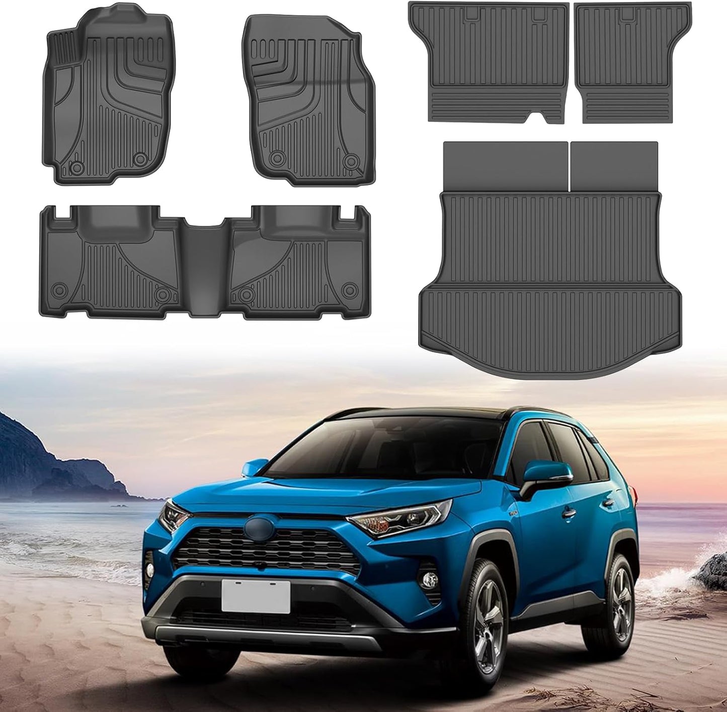 Custom Fit All Weather Floor Mats for Toyota RAV4 2013-2018