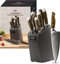 Kitchen Damascus Knife Set, 9-Piece with Wooden Block - Durable VG10