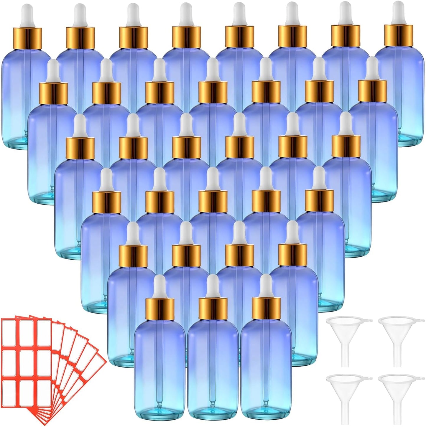 Dandat 50 Pack 4 oz Glass Dropper Bottles for Essential Oils