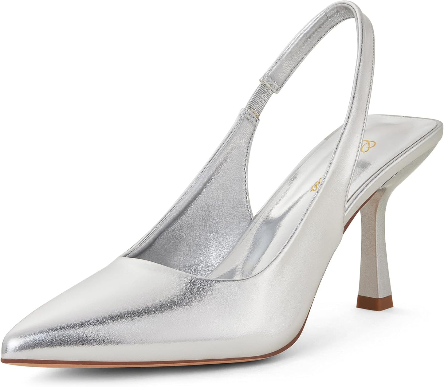 GENSHUO Women's Slingback Kitten Heel Stiletto Pumps for Elegance