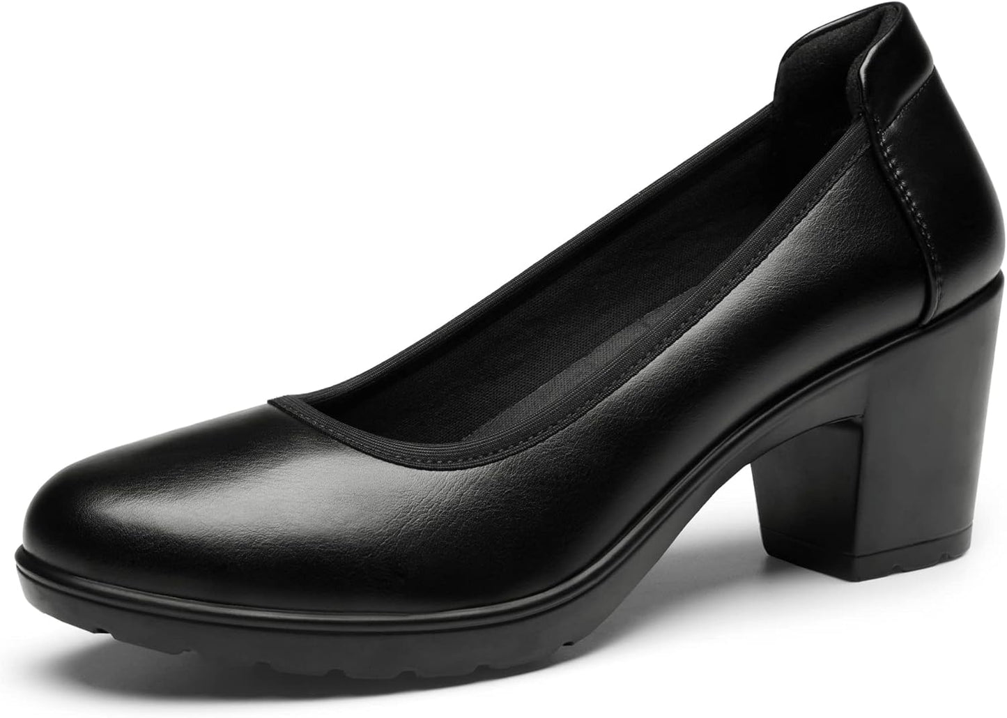 DREAM PAIRS Women's Chunky Closed Toe Low Block Heels for Work