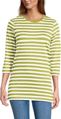 Women's 3/4 Sleeve Supima Cotton Crewneck Tunic - Soft Coverage