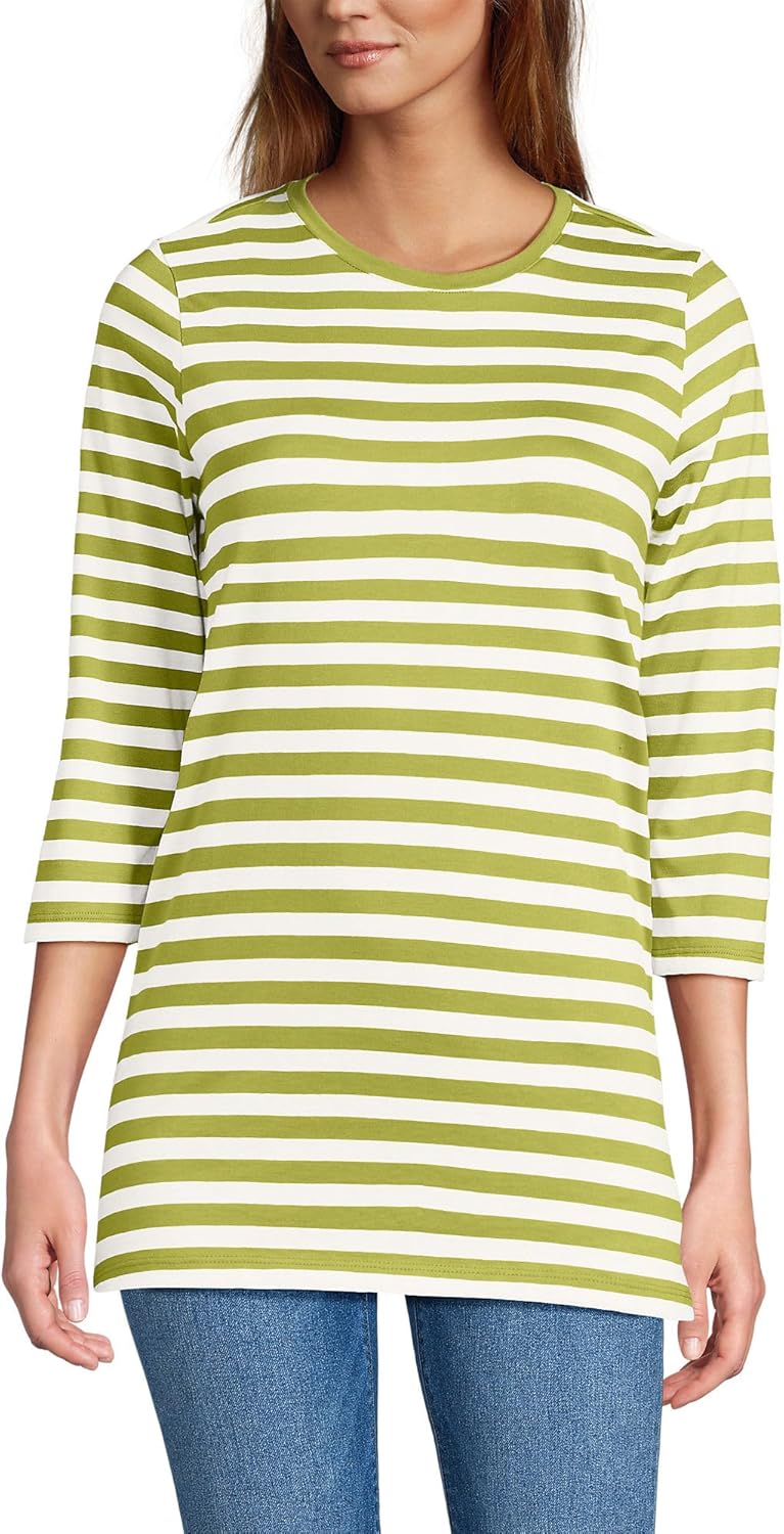 Lands' End Women's Supima Cotton Crewneck Tunic for Comfort