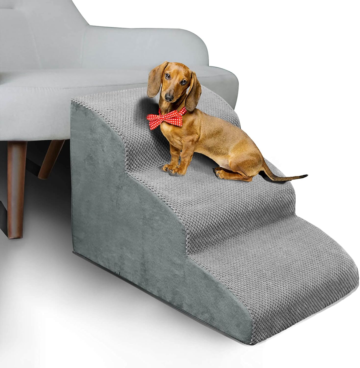 3 Steps High Density Foam Dog Stairs for Older Dogs and Cats