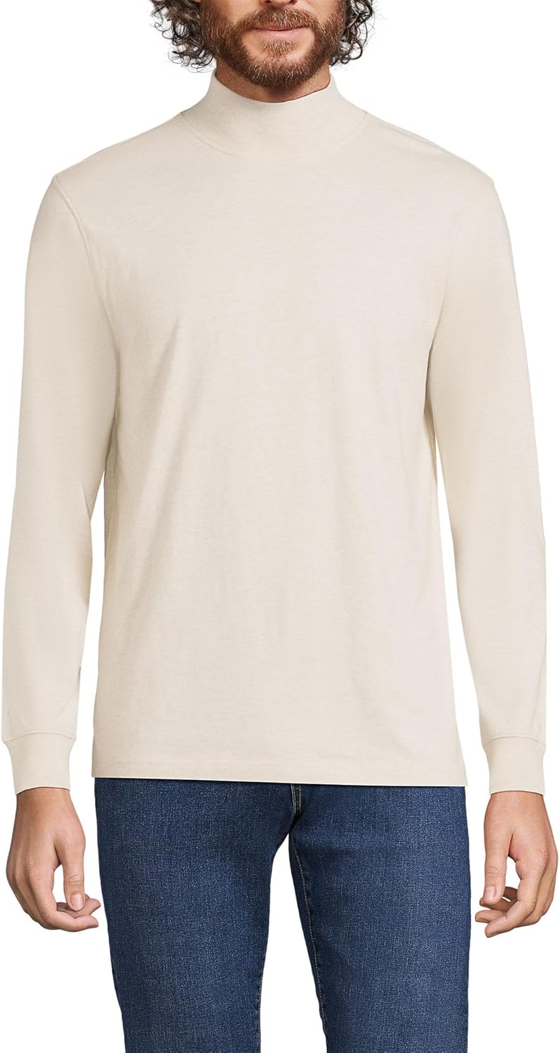 Lands' End Men's Super T Cotton-Blend Mock Turtleneck Shirt Review