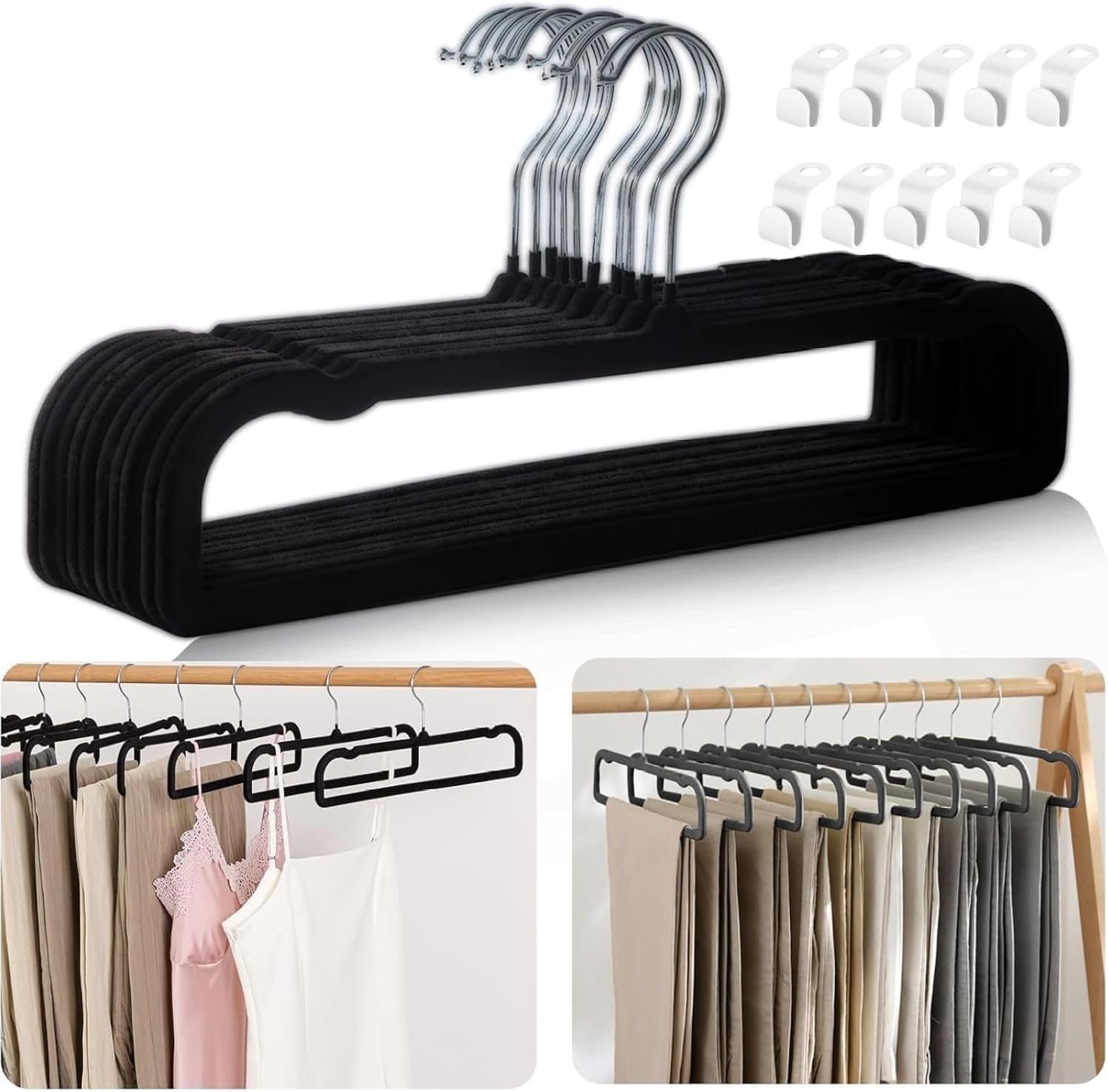 Velvet Hangers Non Slip - 20 Pack Space Saving Clothes Hanger
