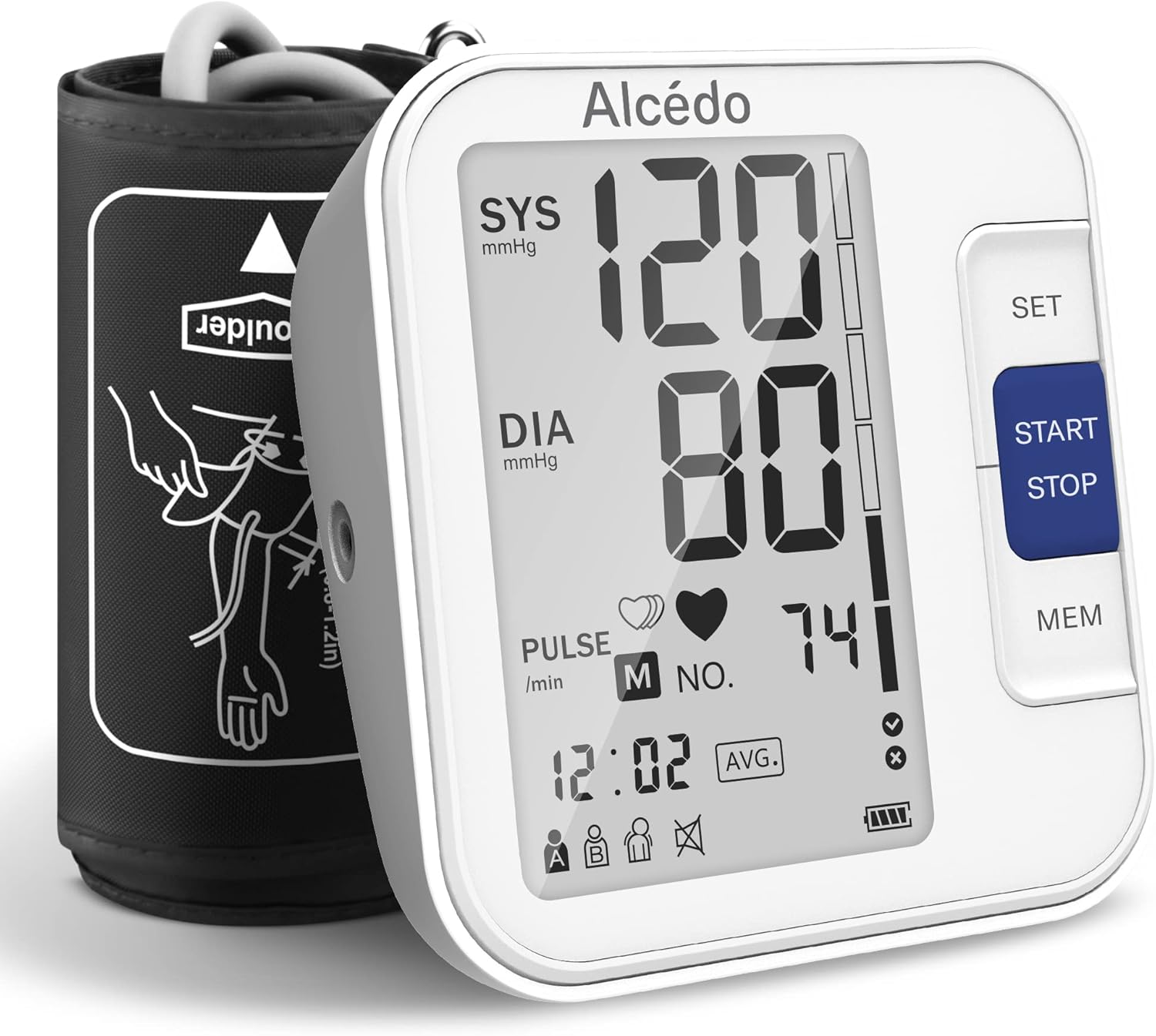 Alcedo Blood Pressure Monitor for Home Use with Large Cuff