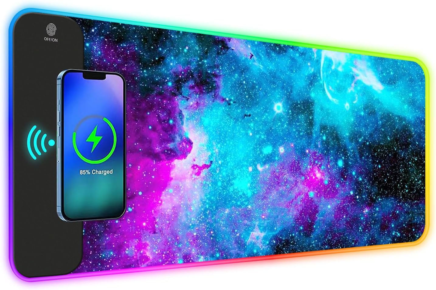 ToLuLu RGB Gaming Wireless Charging Mouse Pad with 10 Light Modes