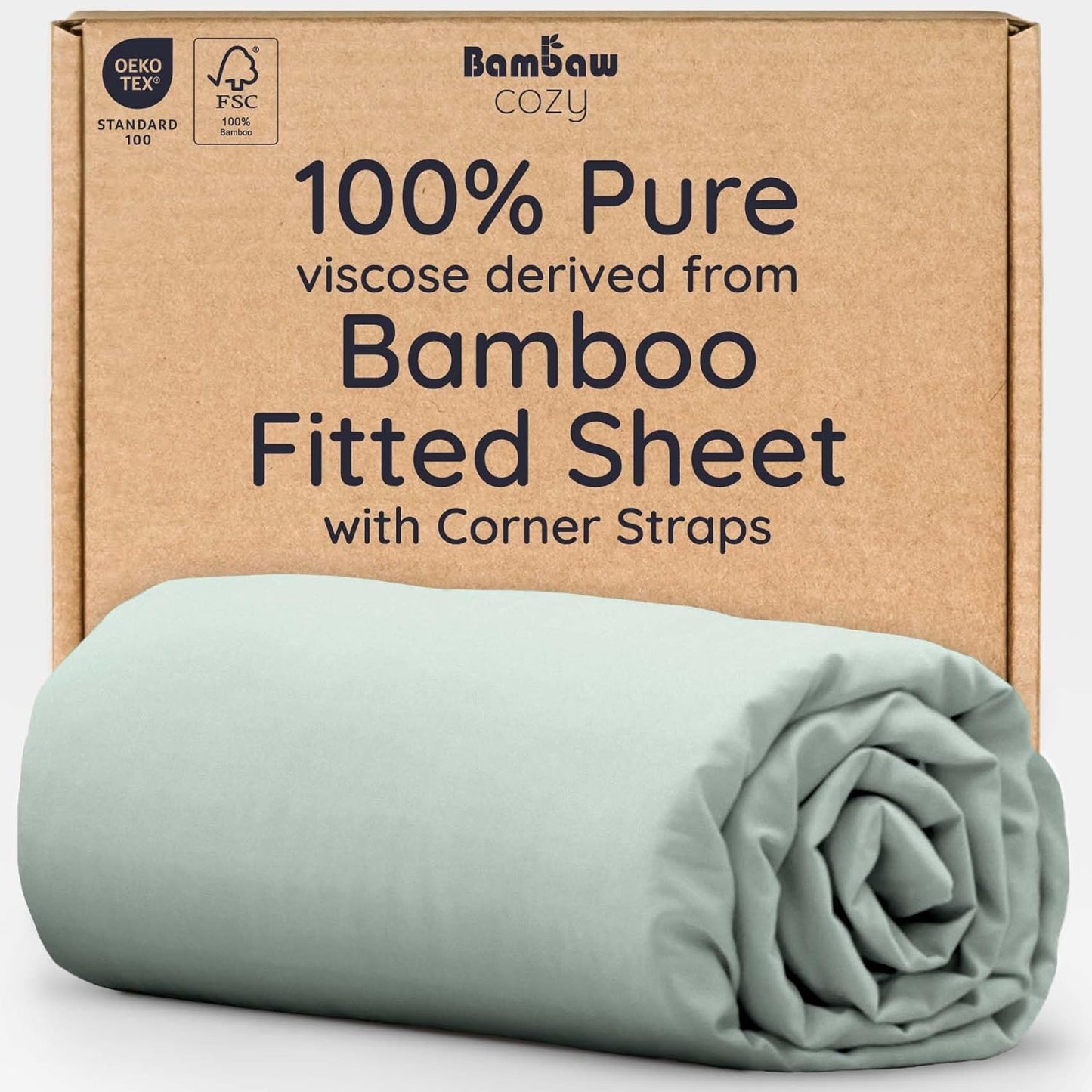 Bambaw Fitted Sheet Queen Size with Elastic Corner Straps
