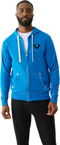True Religion Men's Buddha Logo Zip Hoodie - 100% Cotton Comfort