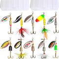 10pcs Fishing Lure Spinnerbait Kit - Heavy Metal Spinners for Bass
