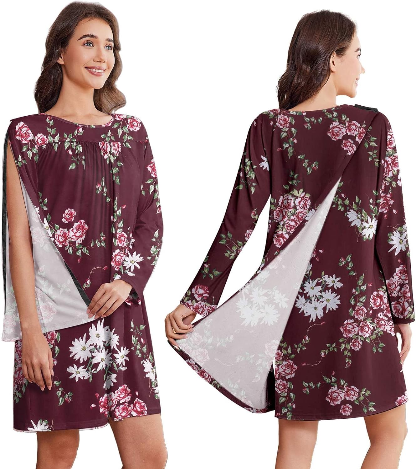 Deyeek Hospital Gowns for Women Open Back Post Surgery Comfort