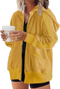 Eytino Womens Plus Size Long Sleeve Zip Up Oversized Hoodie