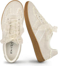 Casual Sneakers for Women Lace Detail - Ribbon Lace-Up Leather