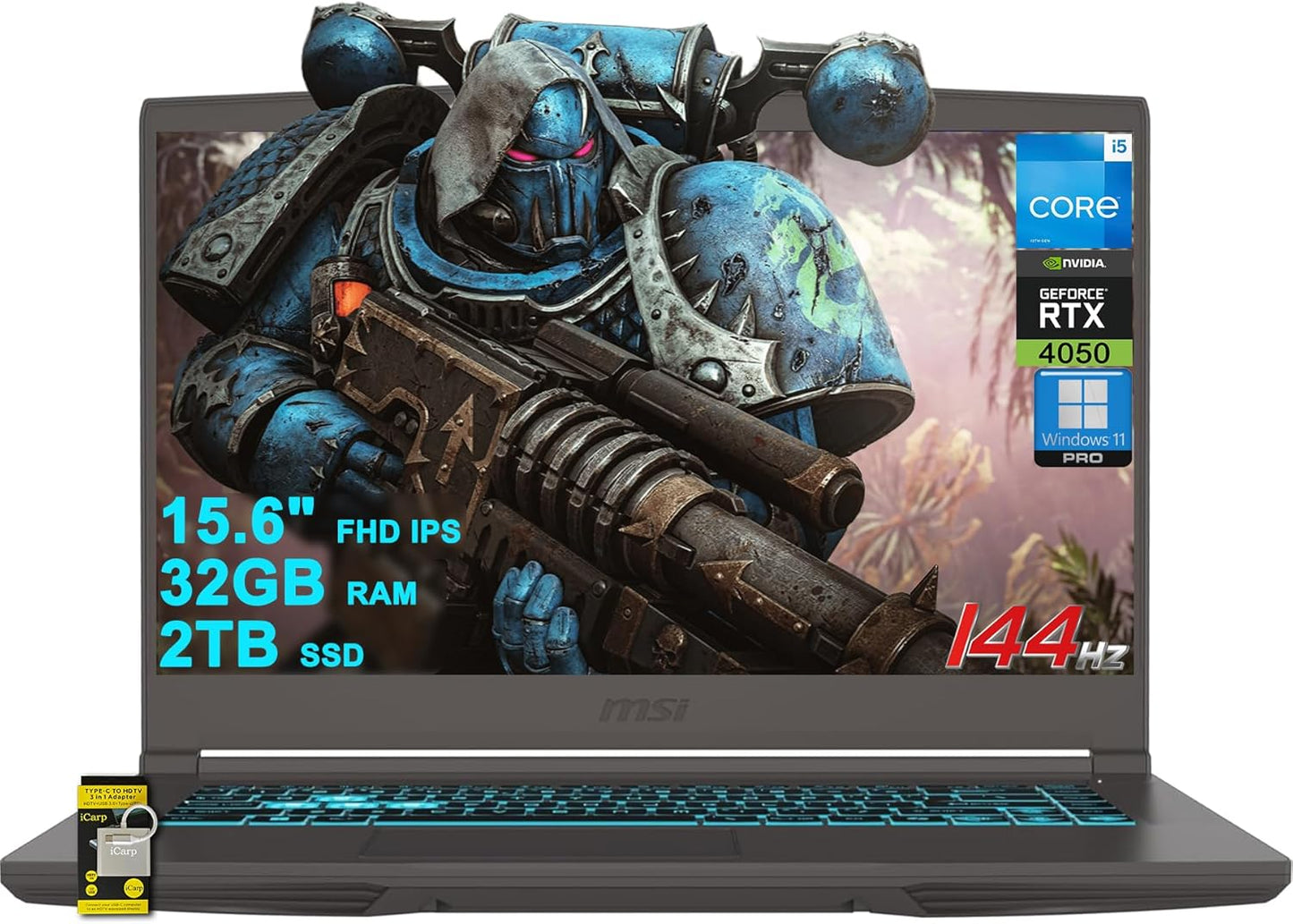 MSI Thin 15 Gaming Laptop with 32GB RAM and 2TB SSD