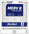 Filter King 20x36x1 Air Filter 4-Pack - MERV 8 Reliable Filtration