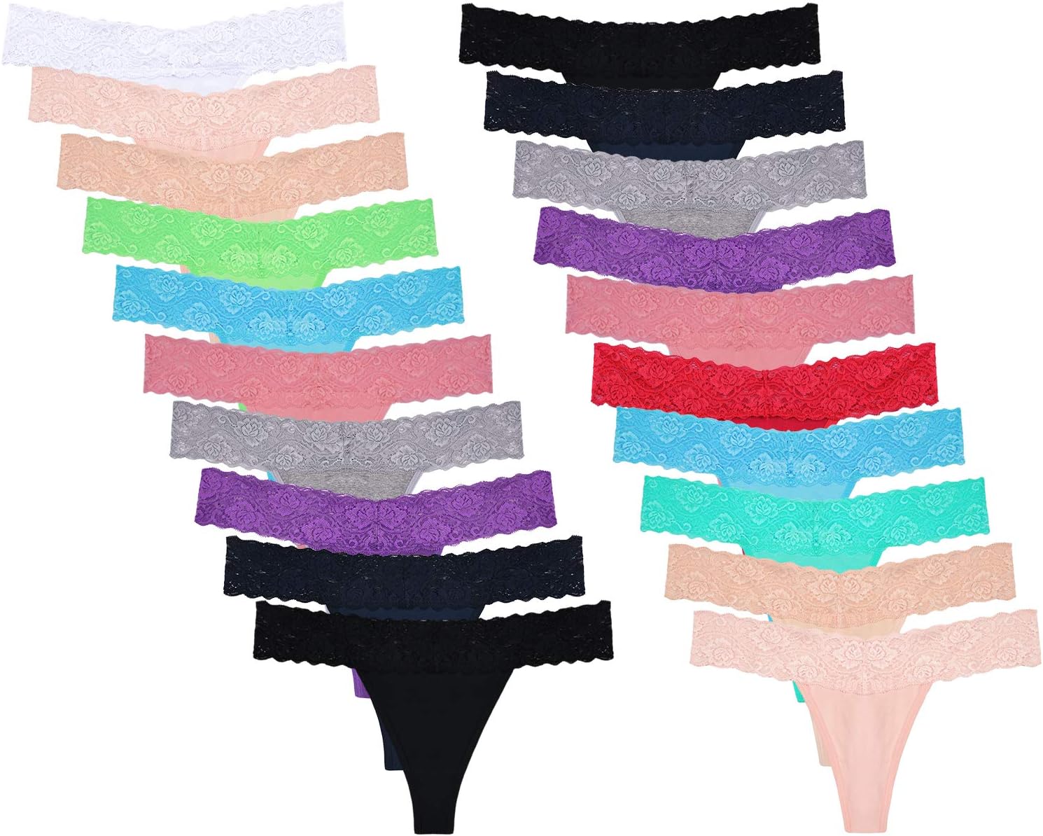 Lace Thongs for Women - Sexy Cotton T Back Cheeky Panties