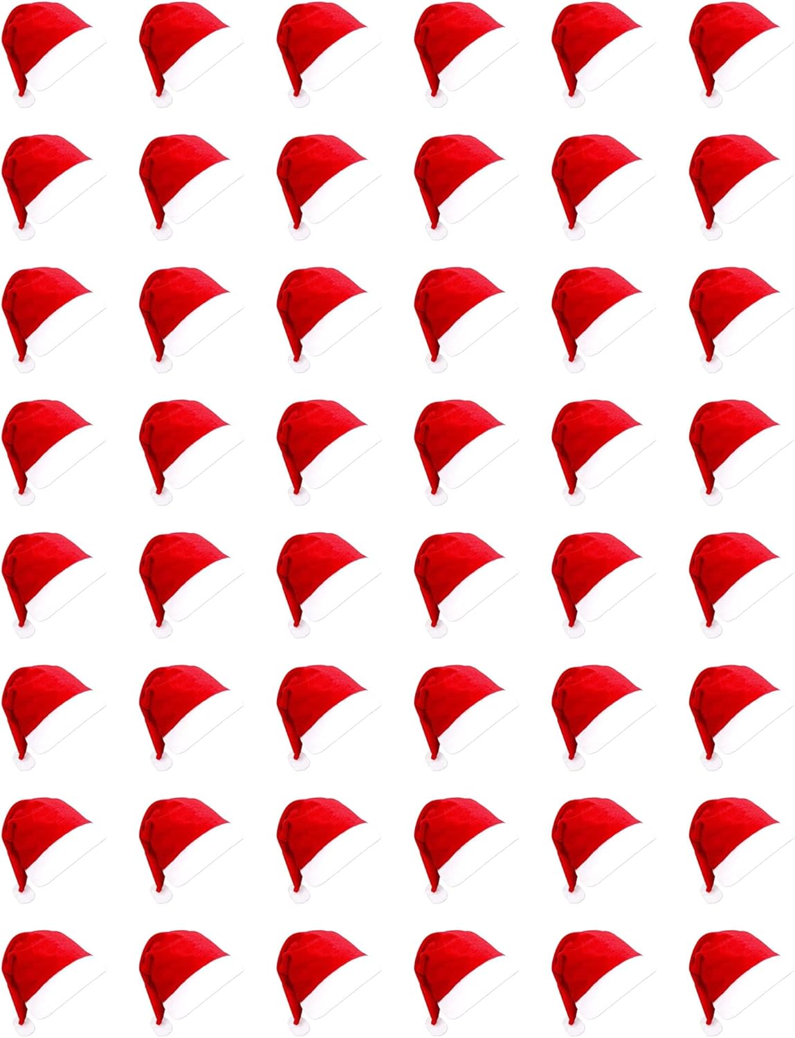 Comfortable Christmas Santa Hats for Adults and Kids - 48pcs Set
