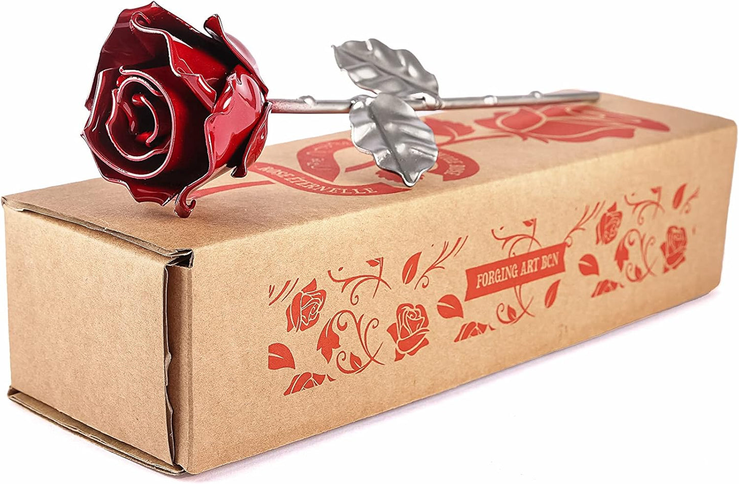 Hand Forged Eternal Wrought Iron Rose - Unique Gift Idea