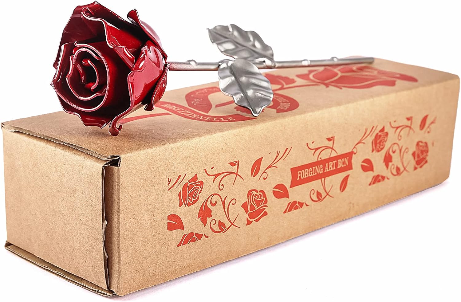 Hand Forged Eternal Wrought Iron Rose - Unique Gift Idea