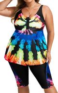 Women's Plus Size Tankini Swimsuit Set with Capris for Comfort
