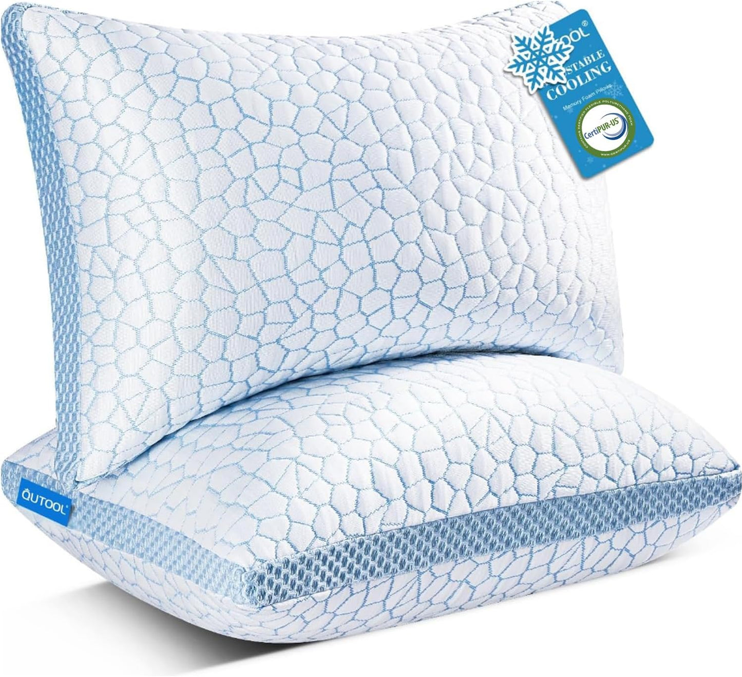 QUTOOL Enhanced Cooling Pillows Set of 2 for Hot Sleepers