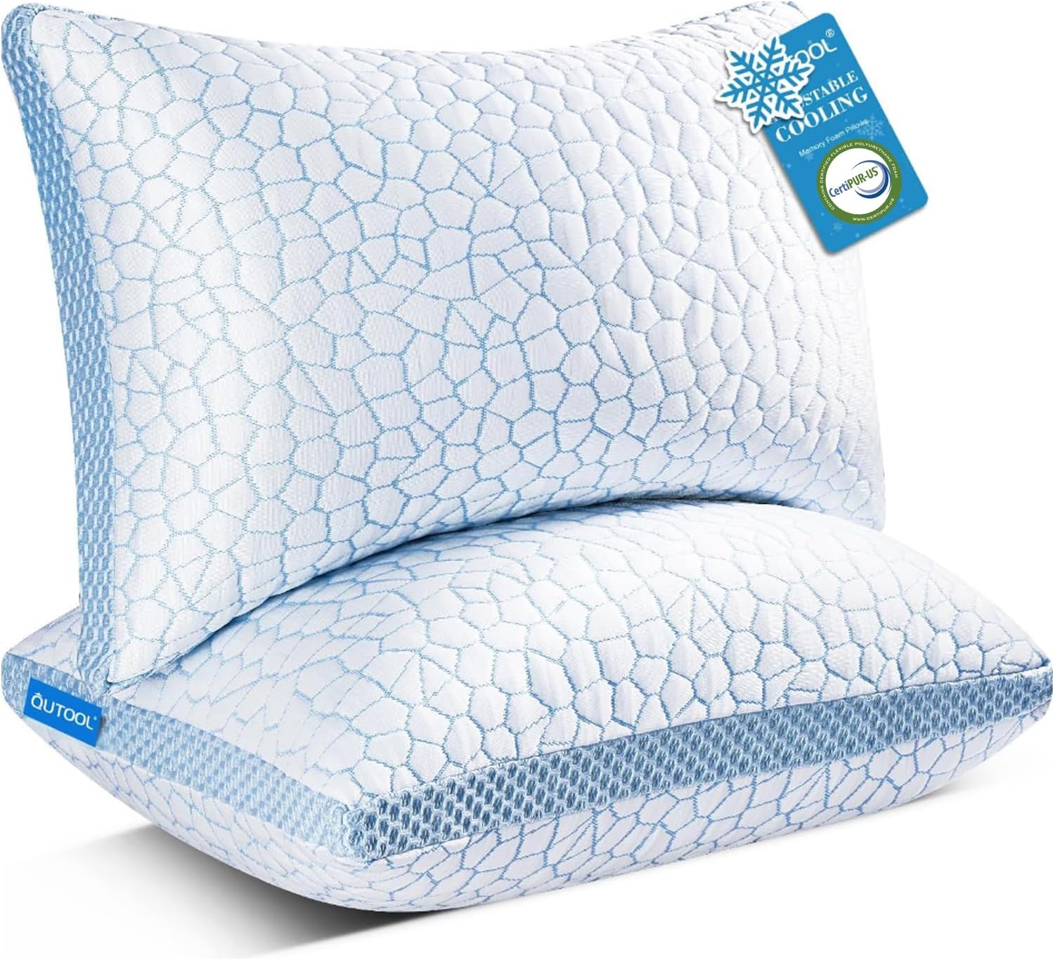 QUTOOL Enhanced Cooling Pillows Set of 2 for Hot Sleepers