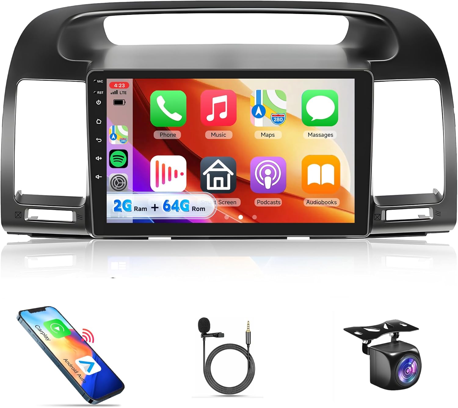4Core 2G+64G Android Car Stereo for Toyota Camry 2000-2006