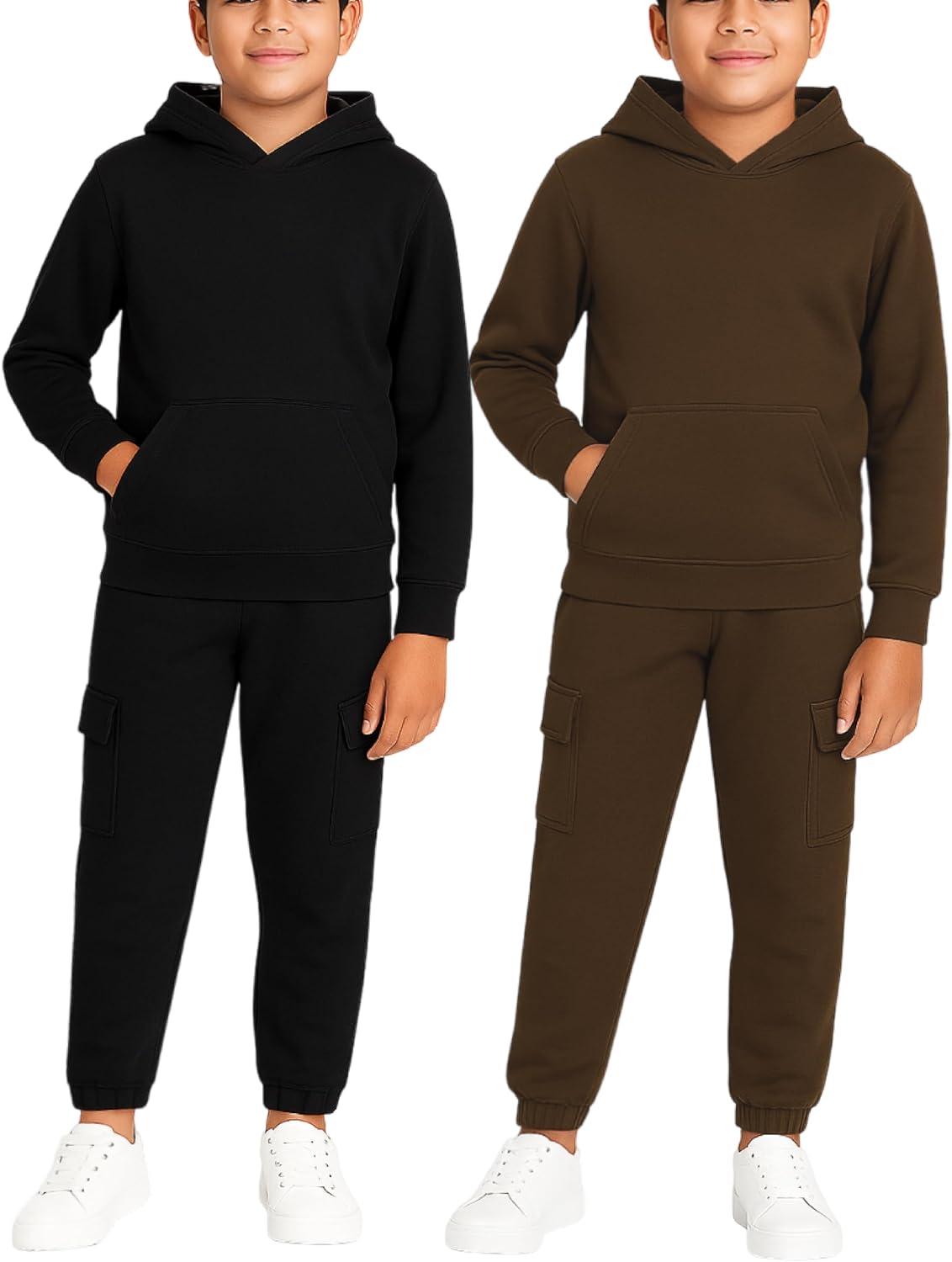 Quad Seven Boys Sweat Suit Set - 4 Piece Fleece Pullover Hoodies