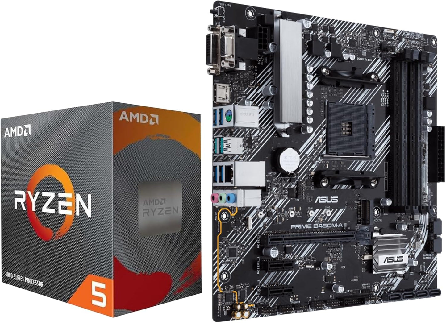 AMD Ryzen 5 4500 Desktop Processor with ASUS Prime B450M-A II