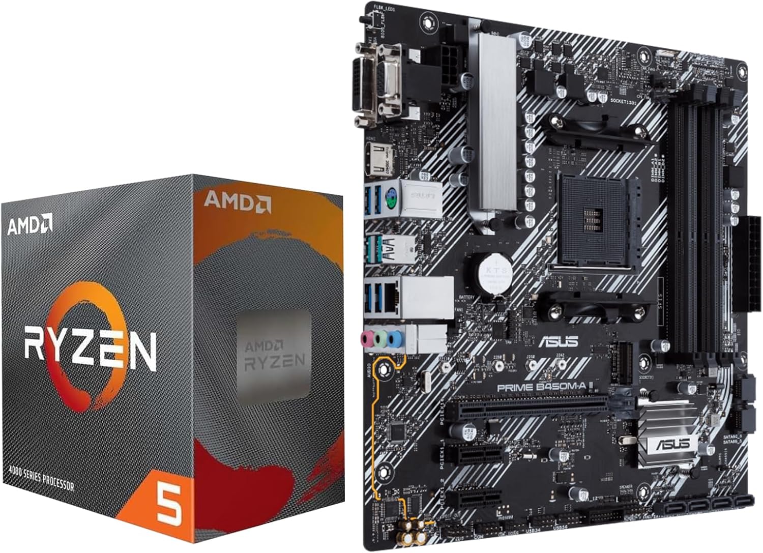 AMD Ryzen 5 4500 Desktop Processor with ASUS Prime B450M-A II