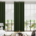 KOUFALL Olive Green Blackout Curtains 52 by 102 in - Room Darkening