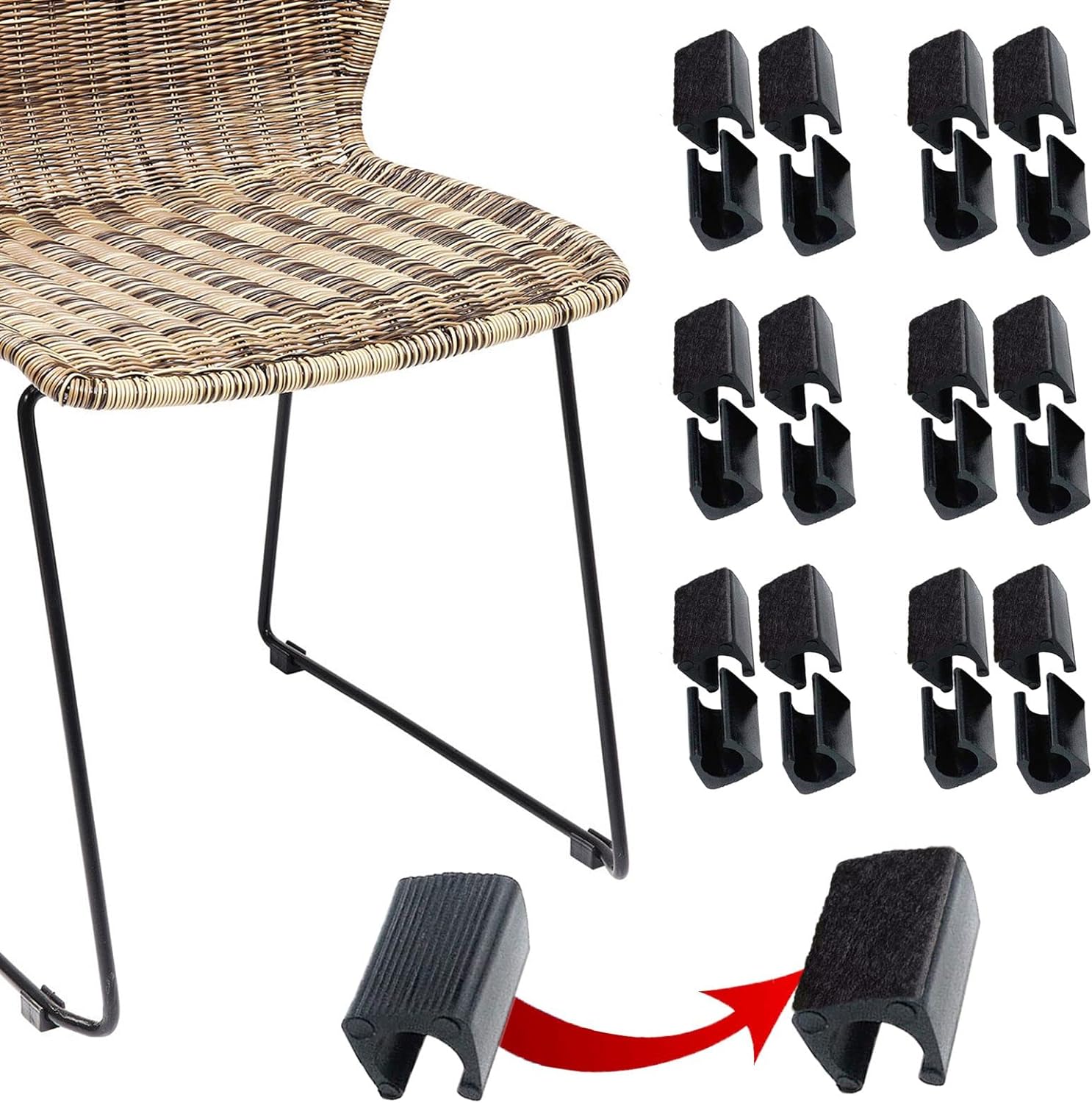 Felt Padded Chair Leg Caps - No Scratches, Silent Slide