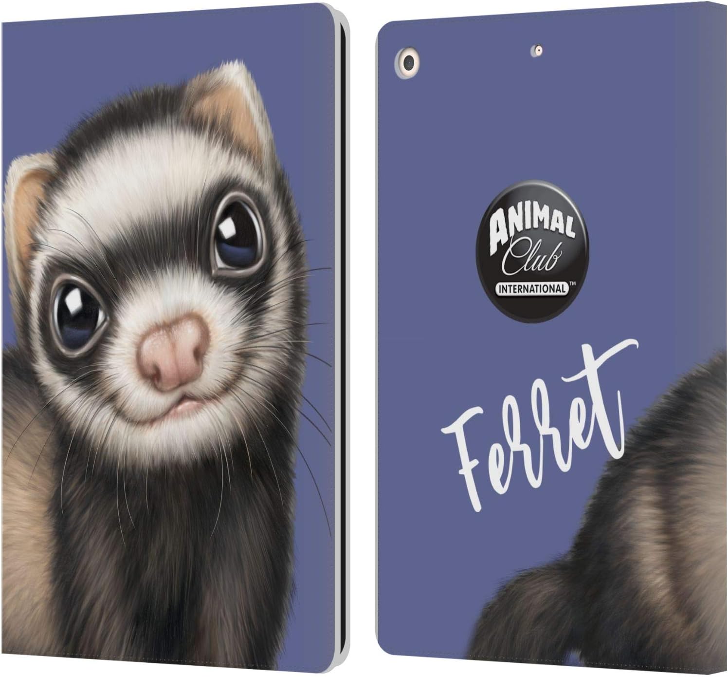 Animal Club International Ferret Faces Leather Wallet Case for iPad