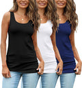 Womens Extra Long Cotton Tank Tops 3 Pack - Hip Length Comfort