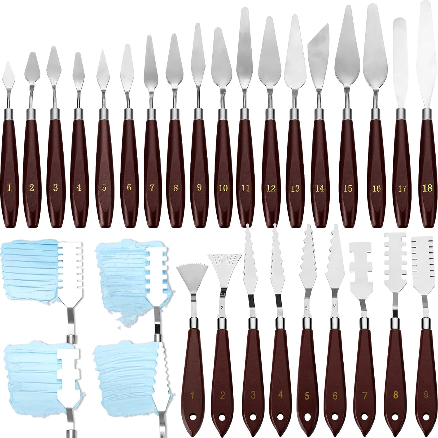 27 Pcs Palette Knife Set for Acrylic Paint Mixing and Texturing