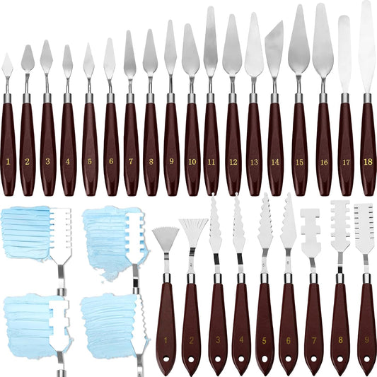 27 Pcs Palette Knife Set for Acrylic Paint Mixing and Texturing
