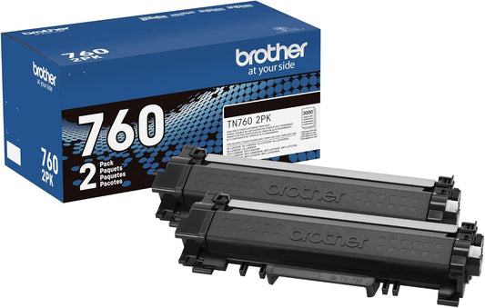 Brother Genuine High-Yield Black Toner Cartridge Twin Pack TN760