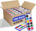 100 Pack Watercolor Paint Set for Kids - Bulk 12 Color Sets
