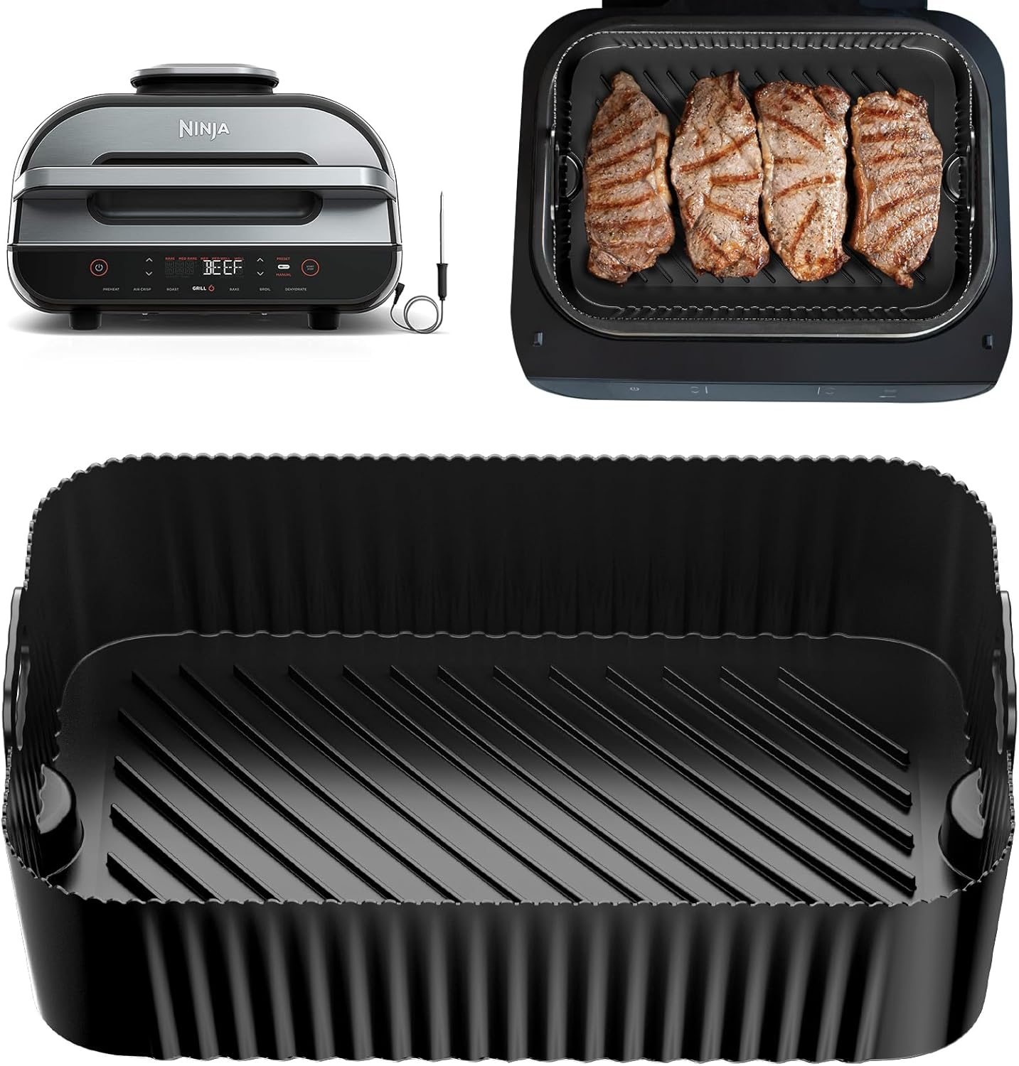 Non-Stick Air Fryer Liner for Ninja FG551 - Reusable & Compatible - HUIRUSO