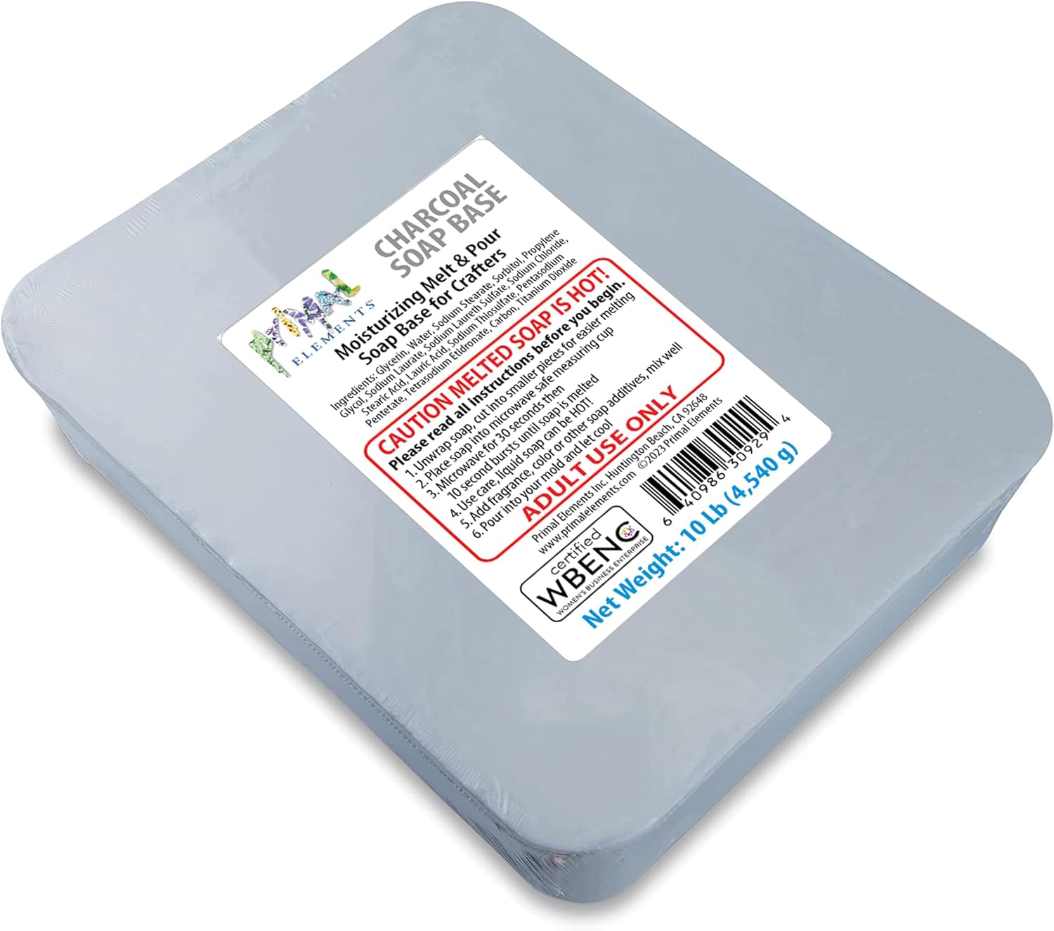 Activated Bamboo Charcoal Soap Base for Crafting and Skin Care