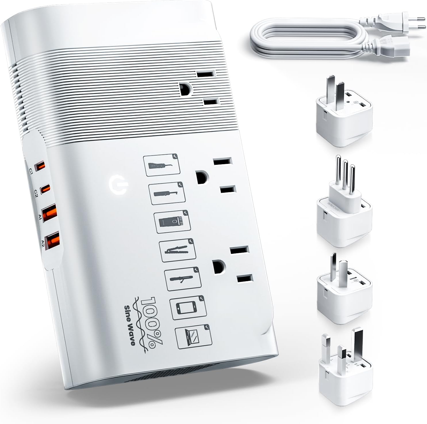 DOACE 500W Universal Travel Adapter for Safe Voltage Conversion