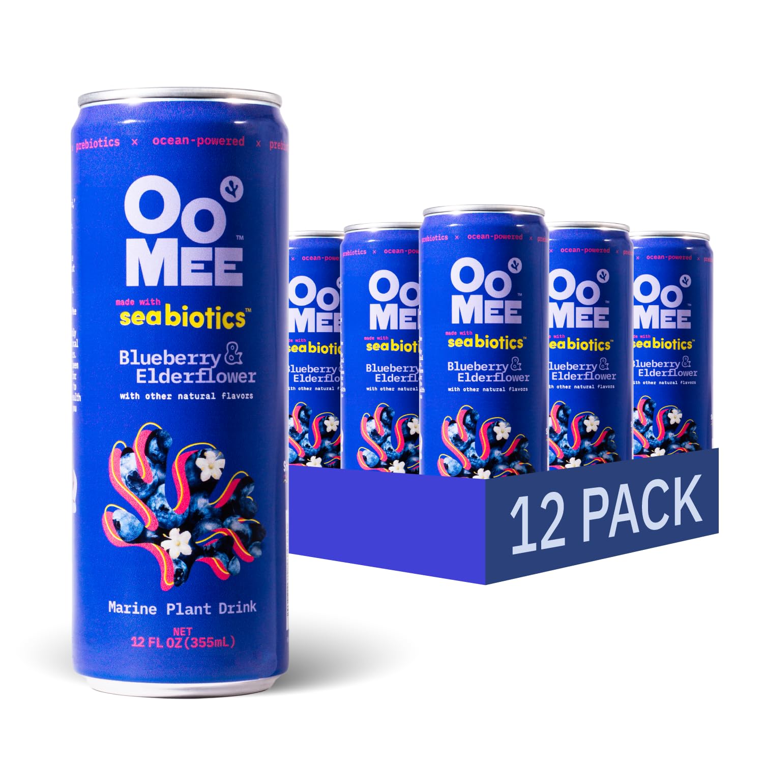 OoMee Prebiotic Drink for Digestive Health in Blueberry & Elderflower